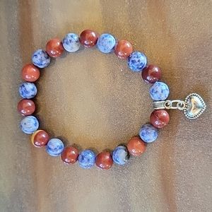 8mm Red Jasper and Blue Imperial Jasper semi-precious gemstones